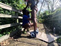 Sweet black GF gives blowjob and gets facial