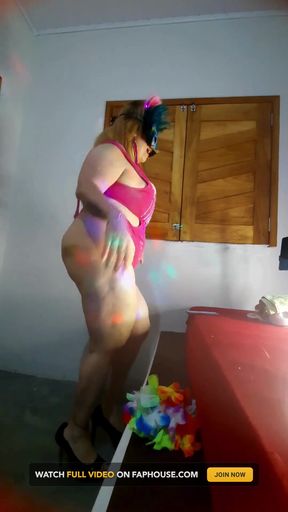 In the Mouth of the Busty Blonde.