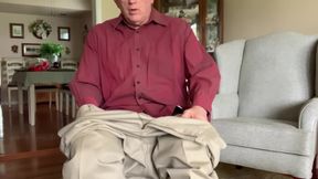 Daddy strips down to just loafers and masturbates