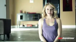 Blonde slut Tracey Sweet gobbles cock down her throat
