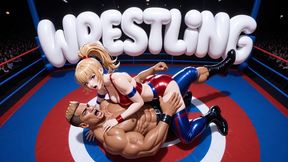 MIXED WRESTLING - Strong Thighs Lock You in Tight Scissor Hold Then Pin Your Shoulders With Breast Smother While Taunting Your Weakness (Erotic Audio)