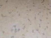 A nice relaxing pee on the wall and floor