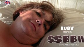 SSBBW Ruby plays in bed with her huge saggy tits & heavy snatch!