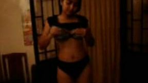 Horn-mad amateur wifey shows off her tits and gives a nice BJ