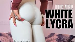 White Lycra Leggings Worship