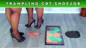 Goddess Amber & Miss Lucy - Slaves Performance Review Under Our Dirty Work Stilettos (244) - Cock Balls Trample Trampling CBT Shoejob Cumshot Crush