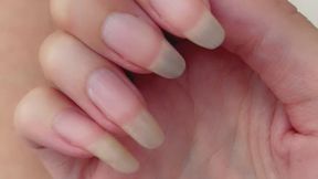 Long natural finger nails