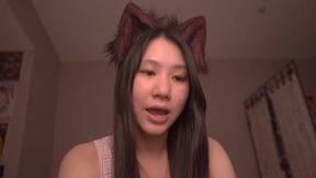 Cute Asian girl reads book in ASMR cosplay roleplay