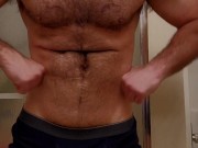 MUSCLE BEAR FLEXING IN BOXER BRIEFS