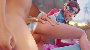 D.Va's Anal Adventure in the World of Hentai