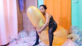 Sexy Juju Rides Teases And Plays With Your 32 Inch Cattex Longneck Balloon
