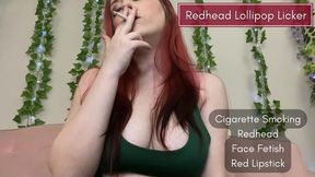 Redhead Goth Girl Smokes Cigarette - BBW smoking, cast fetish, red lips, and non-nude - 1080 MP4