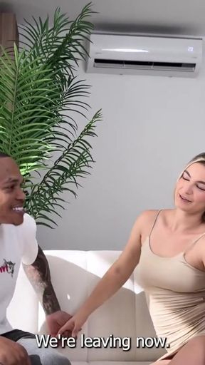 Girl has rough interracial sex with a BBC she brought home  - Brandon Cruz &amp; Lia Tovar   Clip 1