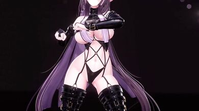 Elf VTuber strips down to nothing in lewd MMD animation