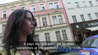Czech Black haired beauty fucked doggy style by stranger