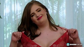 Watch Sylvia Bateman's hairy pussy bounce as she masturbates with her big tits & braces on!