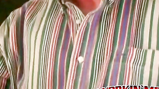 Older hairy man does solo interview and masturbates on cam