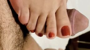 Amazing footjob fetish