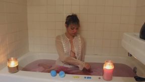 Destroying Denim and Orgasm in the Bath!