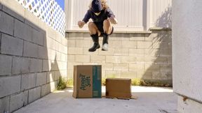 Trampling Boxes with Rubber Boots