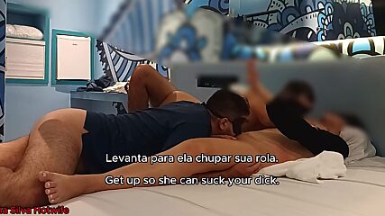 Slutty Hotwife Blows the Pizza Guy While Her Cuck Hubby Munches Her Cunt