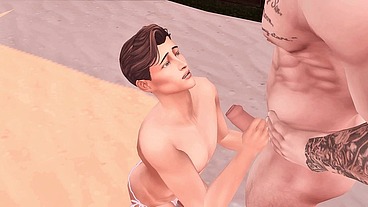 ALPHA BEAR FUCKS HIS OMEGA FRIEND HARD IN JUICY ASS (SIMS + GAY PORN)