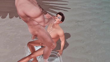 ALPHA BEAR FUCKS HIS OMEGA FRIEND HARD IN JUICY ASS (SIMS + GAY PORN)