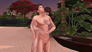 ALPHA BEAR FUCKS HIS OMEGA FRIEND HARD IN JUICY ASS (SIMS + GAY PORN)