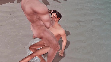 ALPHA BEAR FUCKS HIS OMEGA FRIEND HARD IN JUICY ASS (SIMS + GAY PORN)