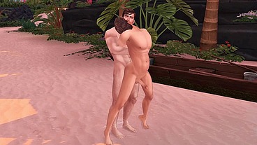 ALPHA BEAR FUCKS HIS OMEGA FRIEND HARD IN JUICY ASS (SIMS + GAY PORN)