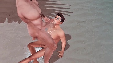 ALPHA BEAR FUCKS HIS OMEGA FRIEND HARD IN JUICY ASS (SIMS + GAY PORN)