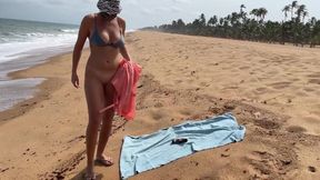 Walking and Sunbathing Naked on the Beach