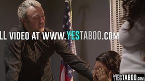 Asian therapist has interracial threesome with her ebony client