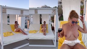 7 eme jour a ibiza m exhibant sur le rooftop de l hotel.