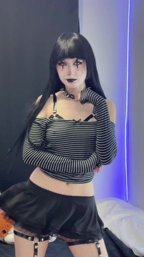 Cute goth teen teases her followers on OnlyFans