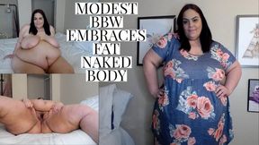 Modest BBW Date Embraces Fat Naked Body