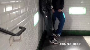 Sneaker exhib in the subway !! Risky
