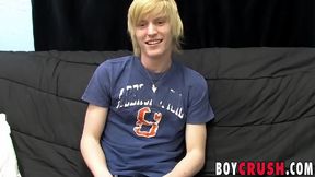 Eager Barely Legal Twink Strokes His Big Dick During Casting Interview
