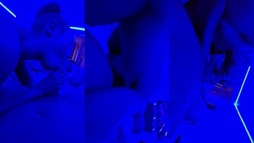 Blue lights ebony mature