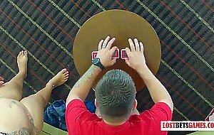 Couple plays a strip word game...