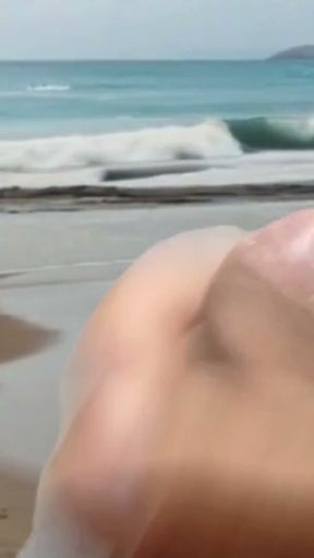 Masturbate at the sea with pretty horny dick   Clip 1