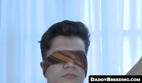 DaddyBreeding.com - Raw daddy sandwich and cum in mouth for cuffed twink until he swa