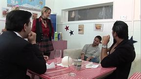 Gangbang with Alexis May and Charlee Chase are whores with blonde hair