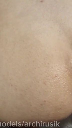 A long-legged femboy with a big dick gets fucked in his wet holes by daddy until he cums after a shower.   Clip 1