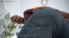 Giant Sitting on Tiny Roommate - Crushed and Flattened by my Butt 720p WMV
