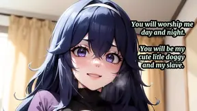 Hot girl dominates with her feet and ass