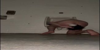 Fucking Myself in a Park Bathroom While College Jocks Play Outside!