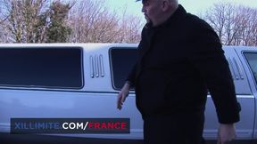 Threesome with the boss in a limo