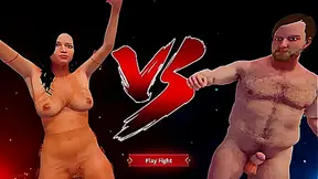 Ethan Clashes With Aurora in Hot Nude Fighting 3D Battle Scene