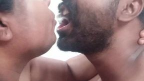 Hot stepmother liplock and spitting in mouth